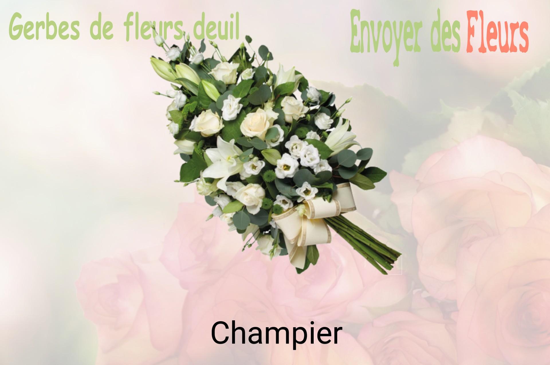 Gerbe de fleurs de deuil livrée à Champier